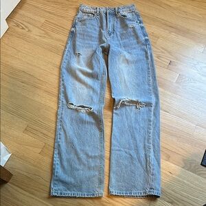 Edikted Light Blue Denim Wide Leg Jeans